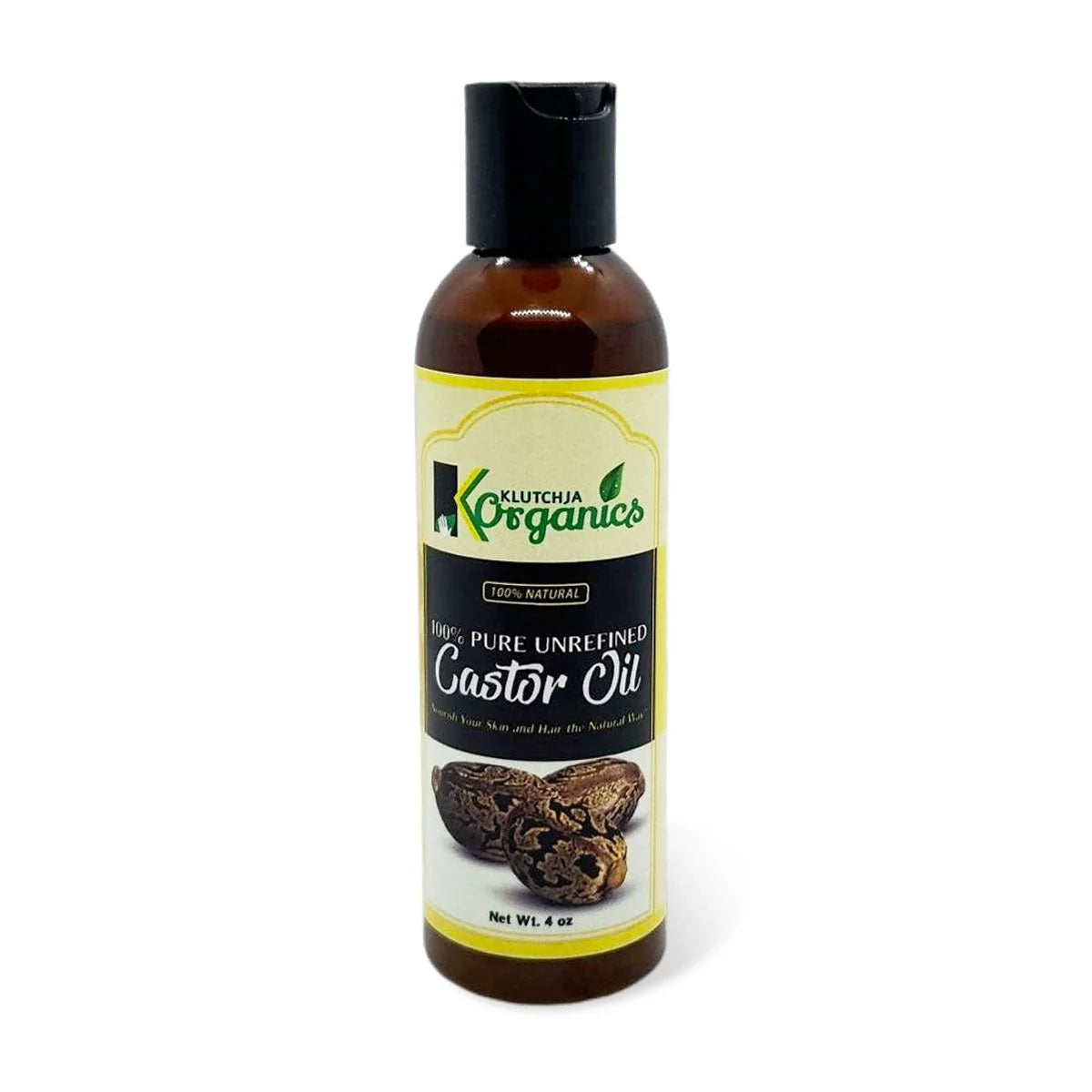 KlutchJa Organics 100% Pure Unrefined Castor Oil, 4oz
